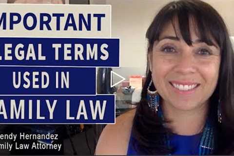 Some important Legal Terms Used in a Family Law Case