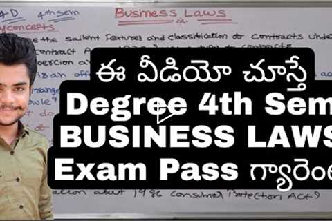 How to pass Business Laws Degree 4th sem Exam || Business laws 4th sem important questions