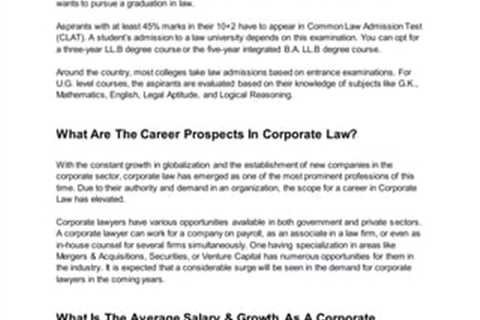 Where Can Corporate Lawyers Work?