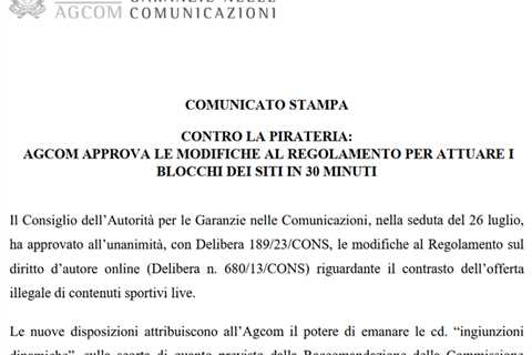 Italian Pirate IPTV Customers Risk a 5,000 Euro Fine Starting August 8, 2023