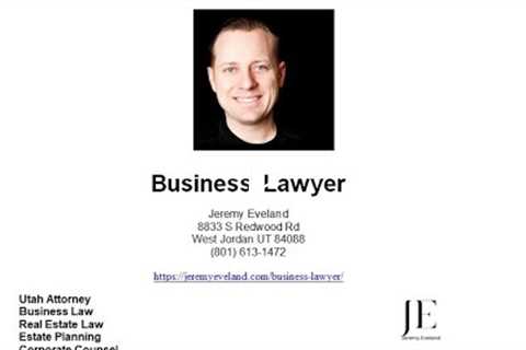 Sunset UT Business Attorney Jeremy Eveland