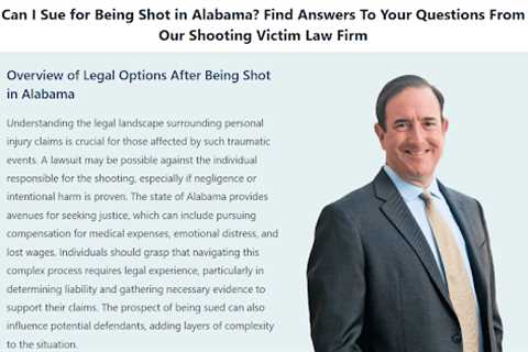Can I Sue For Being Shot in Alabama · Tuesday, Sep 30 📸
